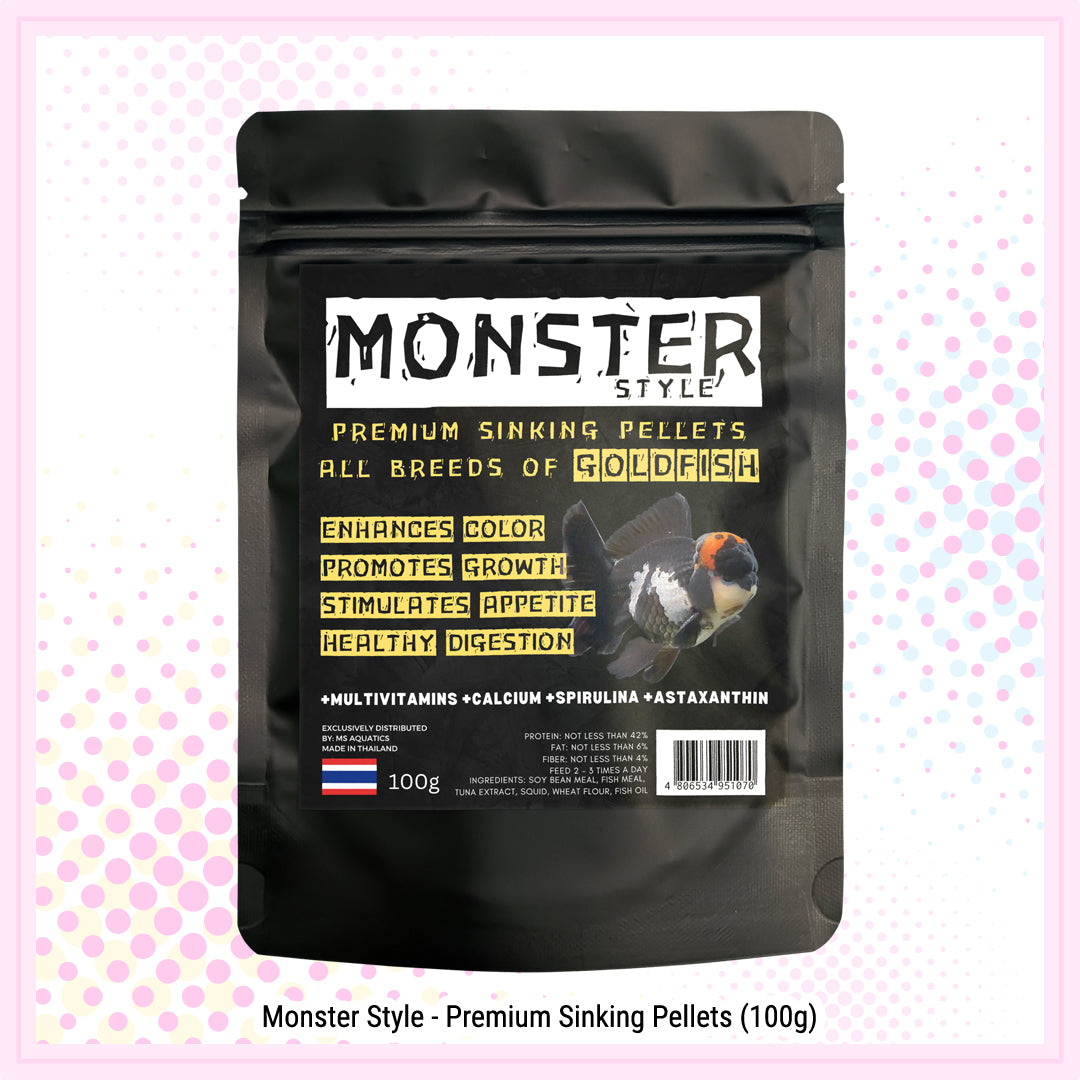 100g MS AQUATICS Monster Style Premium Sinking Pellets All breeds of Goldfish: A Nutritional Boost for Your Goldfish