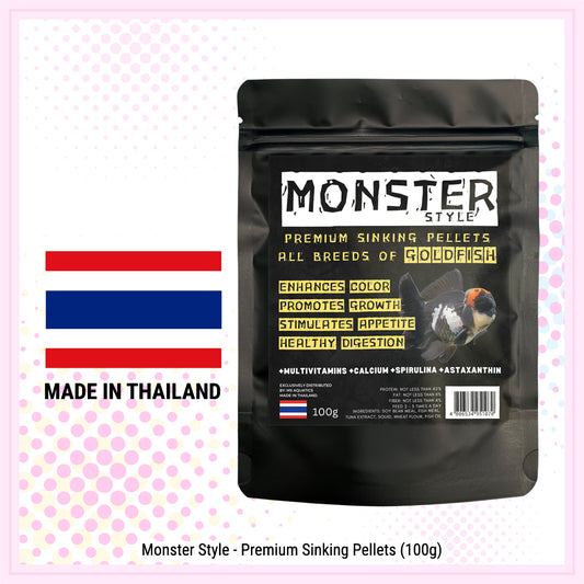 100g MS AQUATICS Monster Style Premium Sinking Pellets All breeds of Goldfish: A Nutritional Boost for Your Goldfish