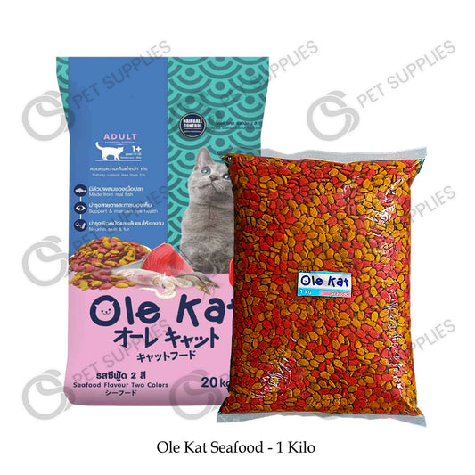 1kg Repack Ole Kat Seafood or Tuna Flavor Two Colors Cat Dry Food (All Breeds)