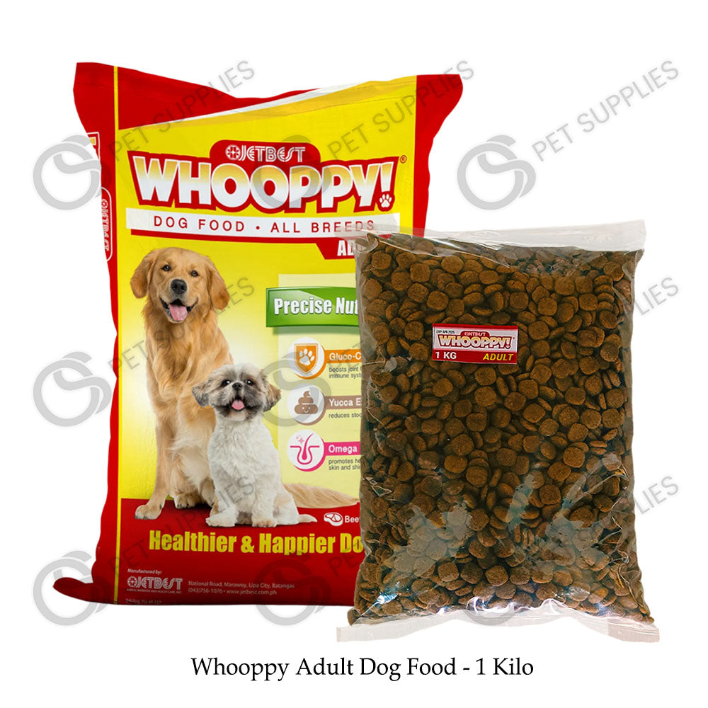 Whooppy Dog Food Adult and Puppy 1kg or 500g (for all breeds) with Yucca Extract supports intestinal cleansing and is proven effective to minimize stool odor