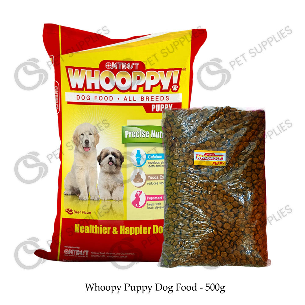 Whooppy Dog Food Adult and Puppy 1kg or 500g (for all breeds) with Yucca Extract supports intestinal cleansing and is proven effective to minimize stool odor