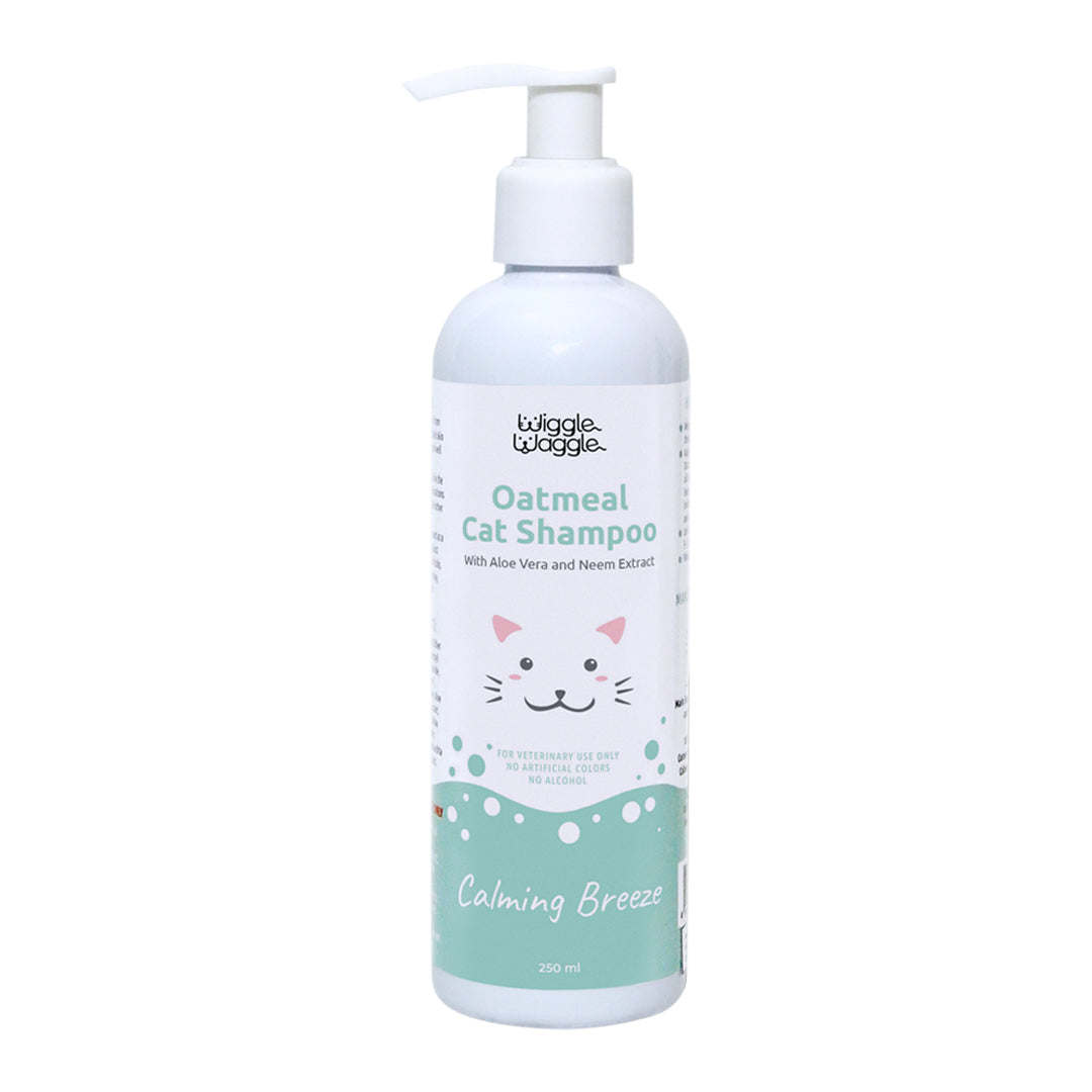 Wiggle Waggle Oatmeal Cat Shampoo (Calming Breeze) with Aloe Vera & Neem Extract 250ml or 500ml