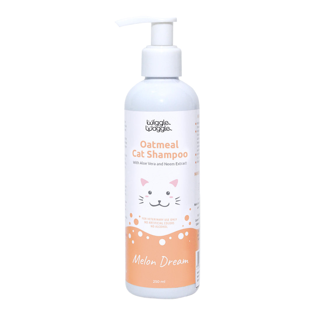 Wiggle Waggle Oatmeal Cat Shampoo (Melon Dream) with Aloe Vera & Neem Extract 250ml or 500ml